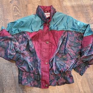 80'S retro GF Sport shoulder pads Burgundy and green with a metallic tri…